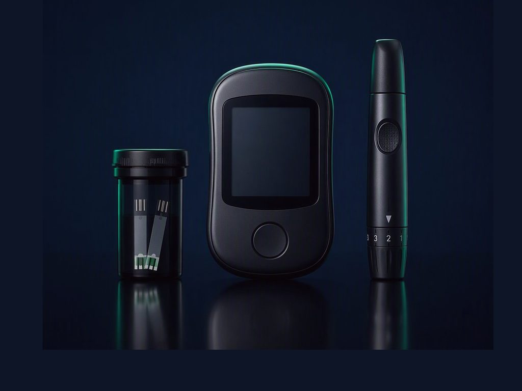 Glucose monitor with test strips